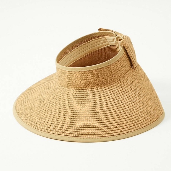 Loft Outlet Bow Straw Beach Tan Visor - Picture 5 of 6